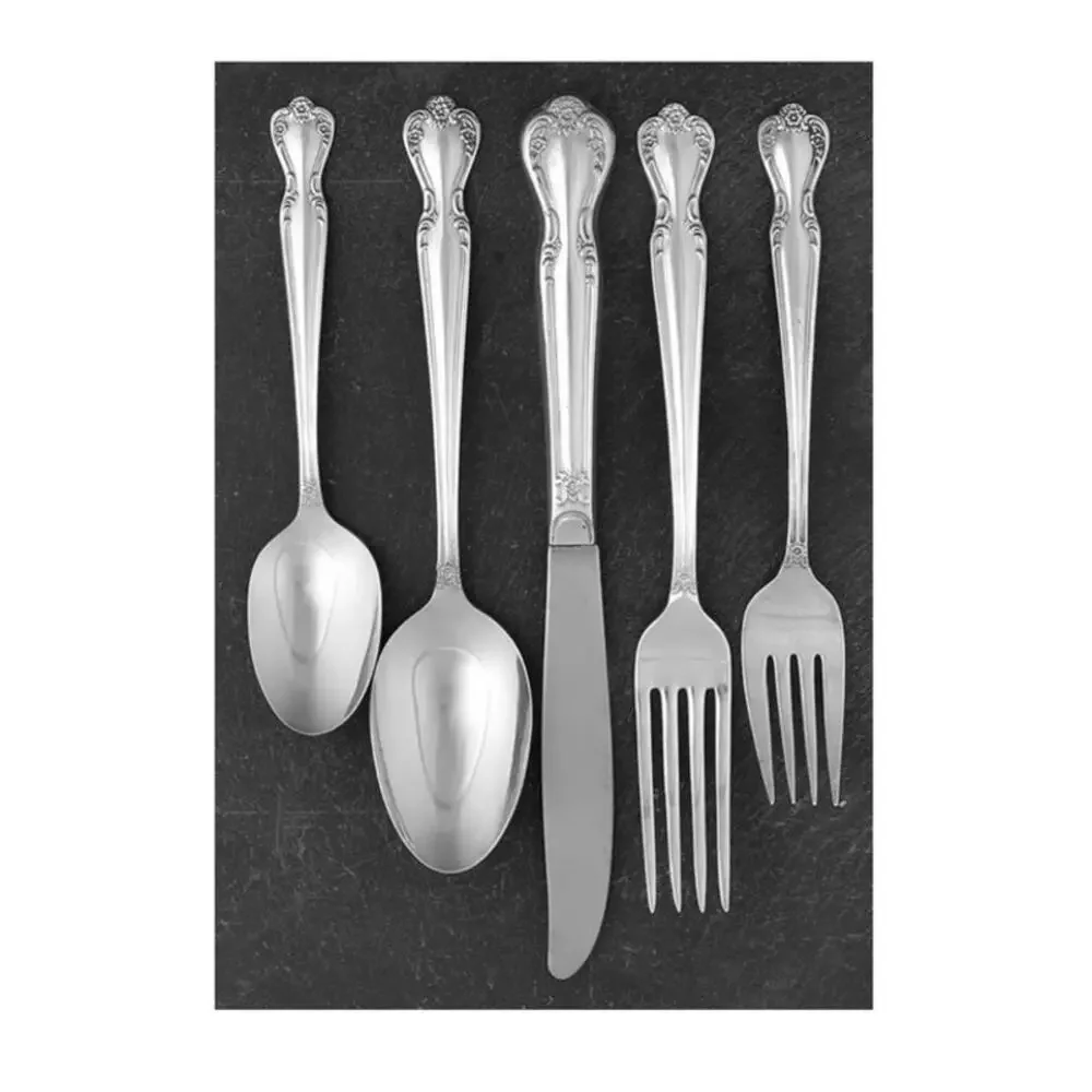 Daybreak Elegant Lady 1950s Rogers IS silverplate 5-pc place setting NOS unused